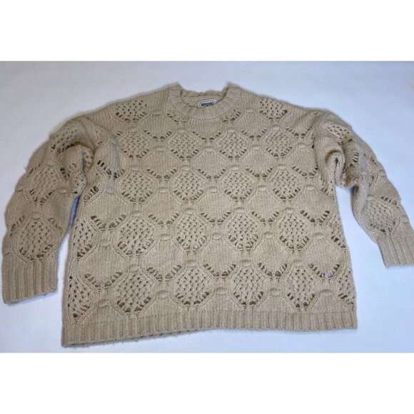 American Eagle Oversized Knit Cream Sweater, L, Crew Neck - Picture 4 of 8